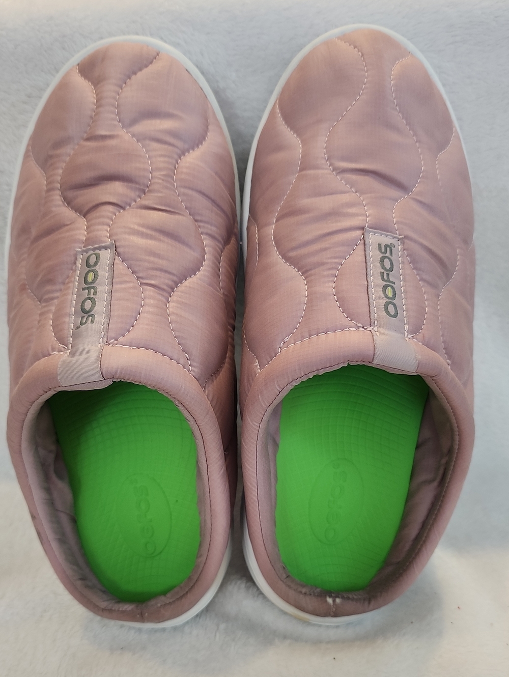 OOFOS OOcoozie Thermo Quilt Slippers Pink Comfort Womens Mules Size9 EU 40 [EB7]